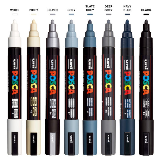 PC-5M MONO TONE Uni Posca Medium Marker Set (8 markers)