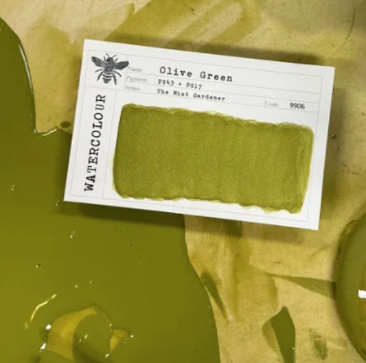 Olive Green Half Pan Watercolor: Stoneground Paint Co.