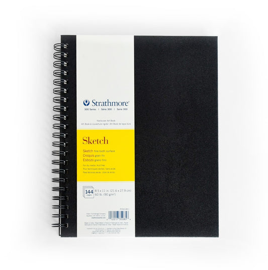 300 Series 8.5"x 11" Hardcover Wirebound Sketch Art Book 72 sheets