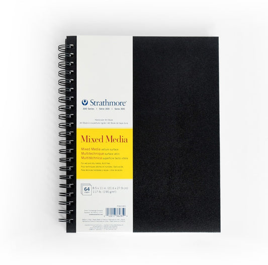 300 Series 8.5"x 11" Wirebound Hardcover Mixed Media Art Book 32 sheets