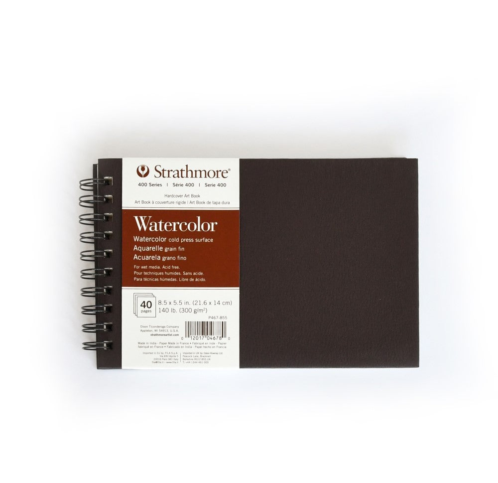 400 Series 8.5"x 5.5" Wirebound (Landscape) Watercolor Art Book 20 sheets