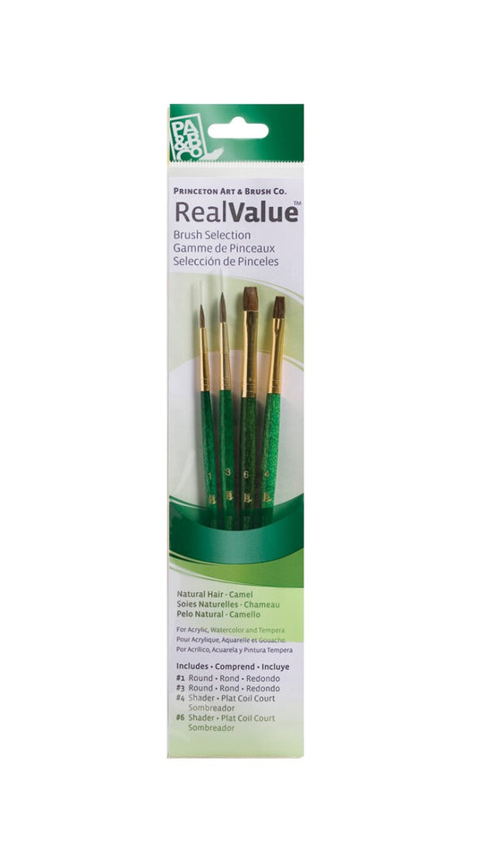 Camel Hair 4 Brush Short-Handled Set: REAL VALUE from PRINCETON!