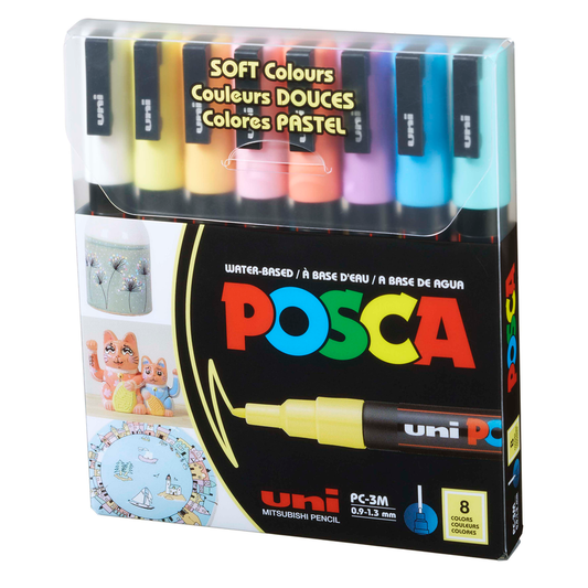 PC-3M SOFT Uni Posca Fine Marker Set (8 markers)