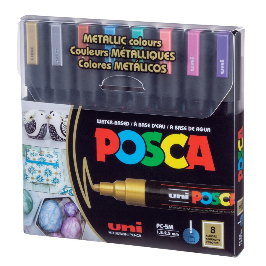 PC-5M METALLIC Uni Posca Medium Marker Set (8 markers)