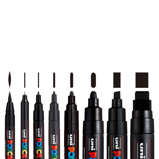 ALL BLACK Uni Posca Medium Marker Set (8 markers)