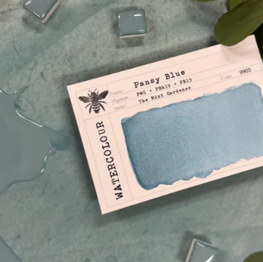 Pansy Blue Half Pan Watercolor: Stoneground Paint Co.
