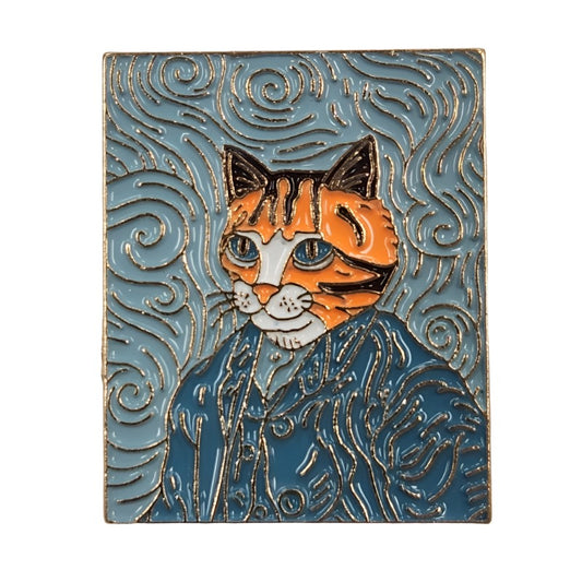 Enamel Pin: Cat Van Gogh