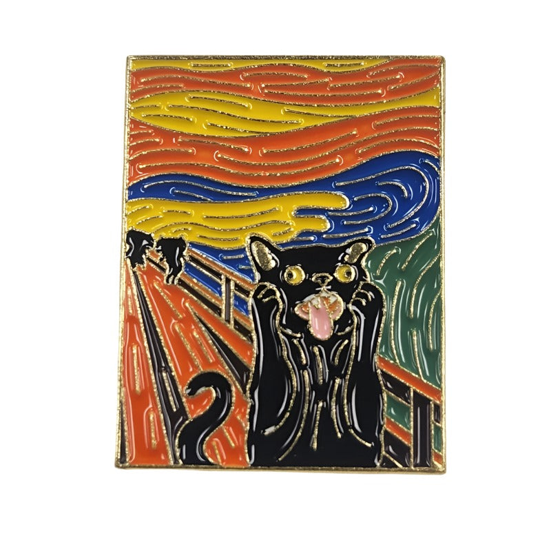 Enamel Pin with Added Cat