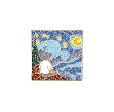 Enamel Pin: Starry Night w/ Artist