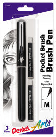 Pocket Brush Pen GRAY w/ 2 refills