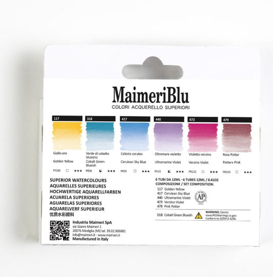 MaimeriBlu Provence Watercolor Set: 6 12ml tubes