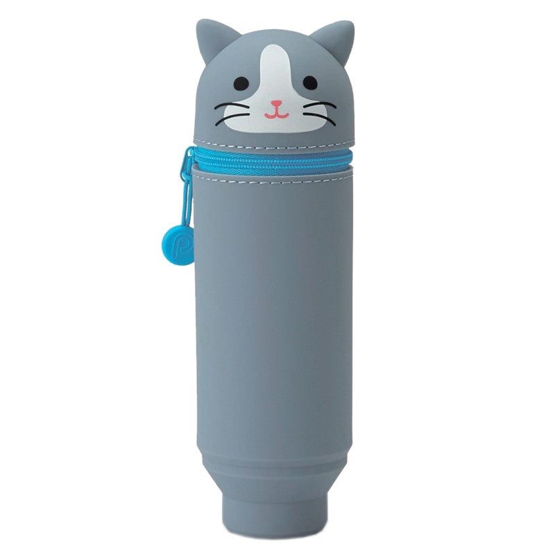 Gray Cat Punilabo Stand Up Pen Case