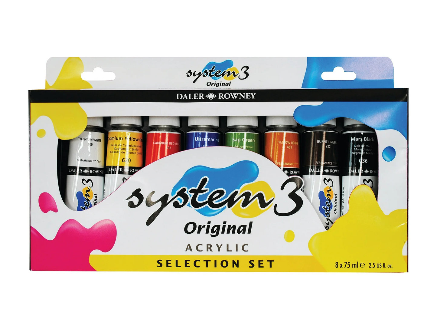 System 3 Acrylic Set: 8 - 75ml tubes