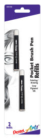 Pocket Brush Pen REFILLS Grey Pkg/2