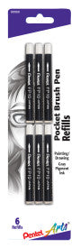 Pocket Brush Pen REFILLS Gray pkg/6