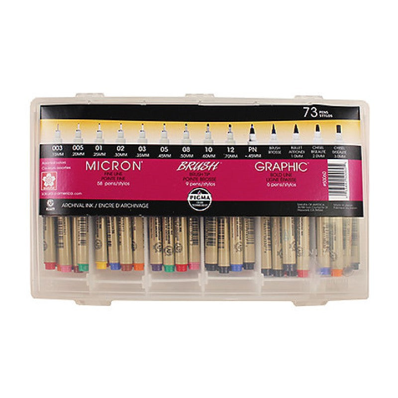 73pc Pigma Micron Collection with Case