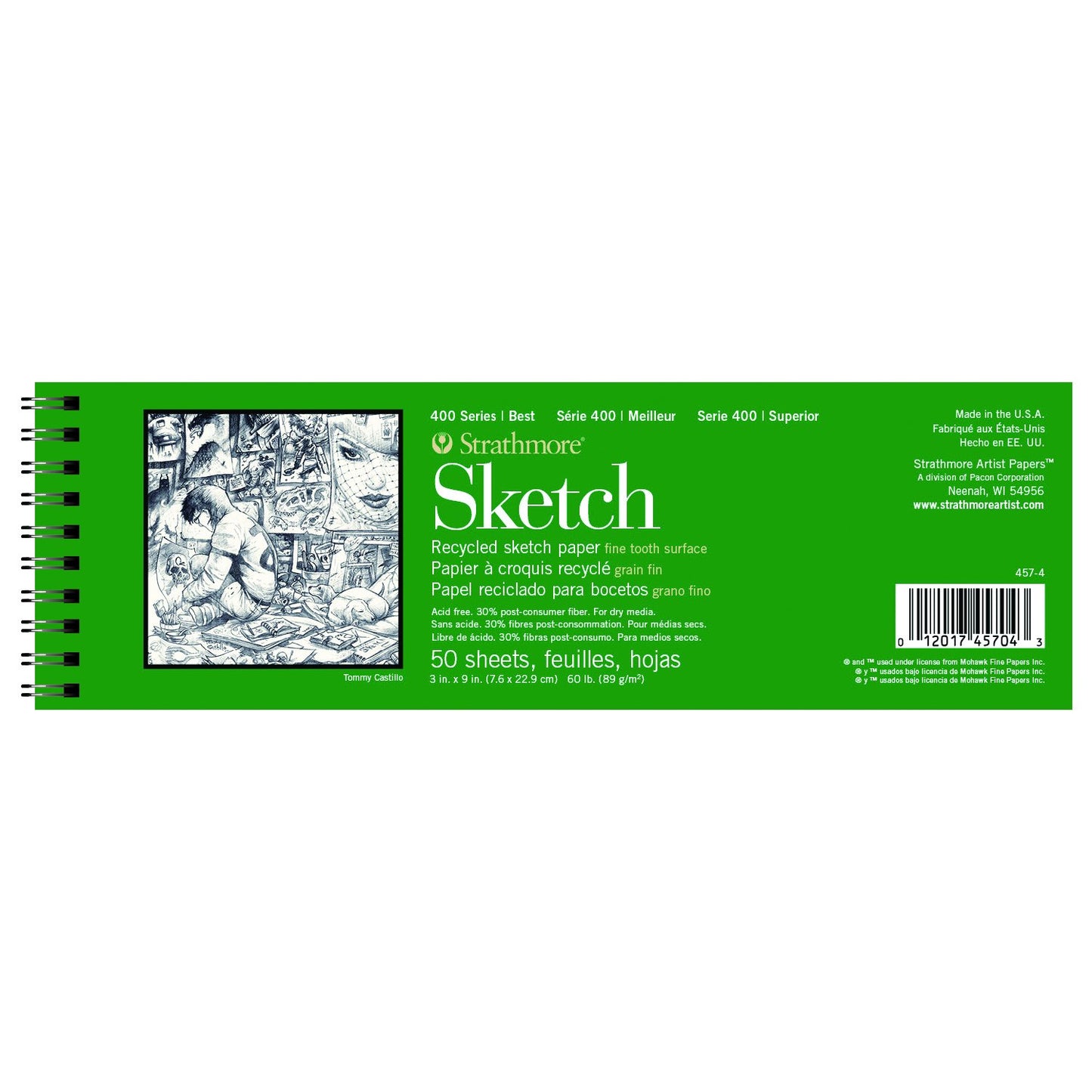 3"x9" Strathmore #457-4 Recycled Sketch Pad: 50 sheets
