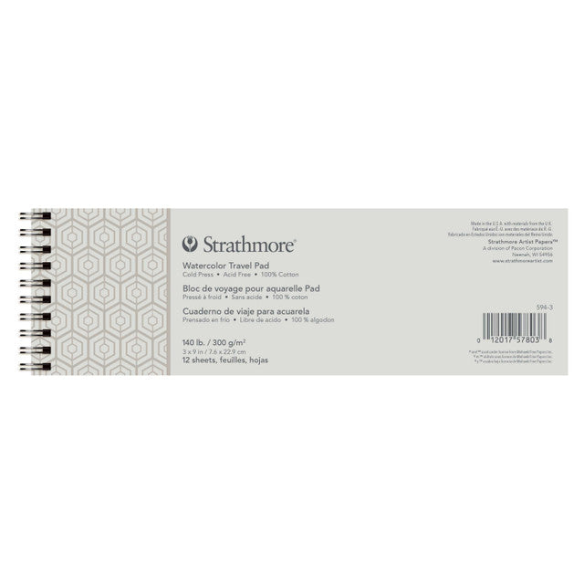 594-3 Strathmore 3"x9" Watercolor Travel Pad