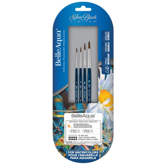 Ideal Round Brush Set/4 - BelleAqua Short-Handle Brushes