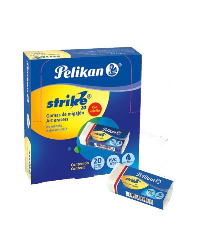 Strike 20 White Art Eraser Box/20