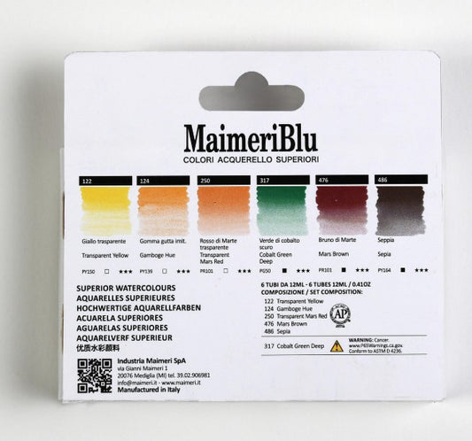 MaimeriBlu Sahara Watercolor Set: 6 12ml tubes