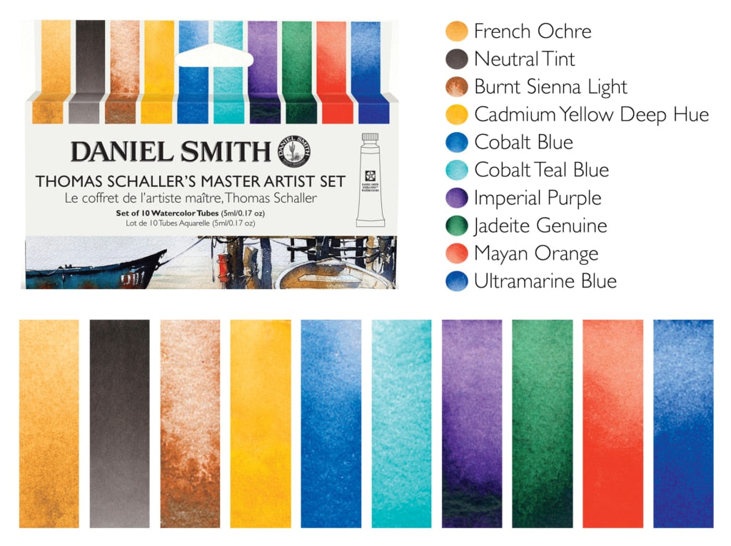 Thomas Schaller’s Master Artist Set – Daniel Smith watercolors (10 tube)