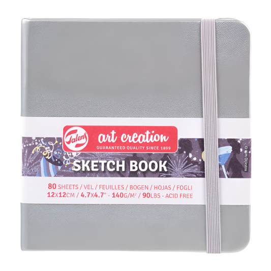 Talens Art Creation Sketchbook - Shiny Silver 4.7" x 4.7" Small Square