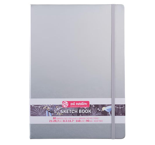 Talens Art Creation Sketchbook - Shiny Silver 11.7" x 8.3" Large Portrait