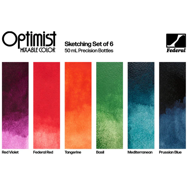 Optimist Sketching Set of 6 Federal Ink Colors