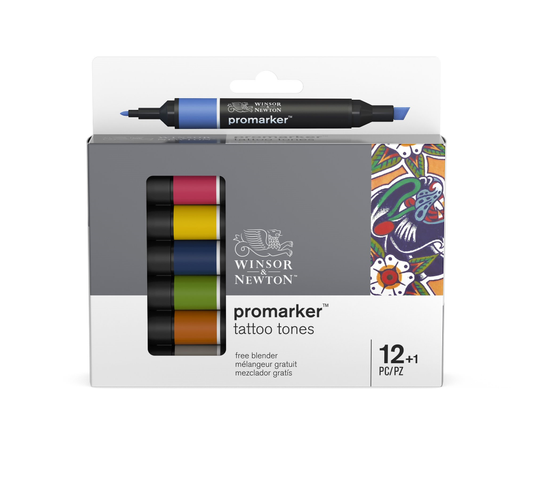 12+1 #0290162 Tattoo Tones Winsor & Newton (Alcohol) ProMarker Set