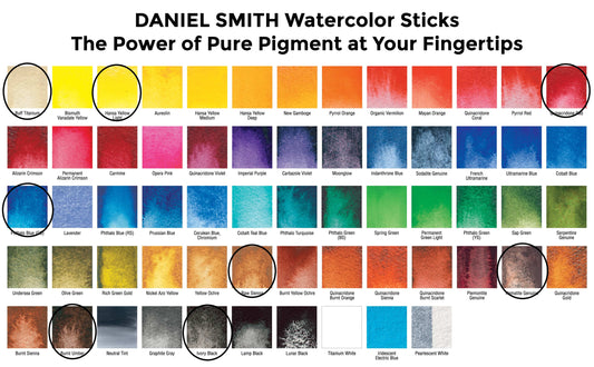"The Dallas Jade" Daniel Smith Watercolor Sticks (with bonus pouch)