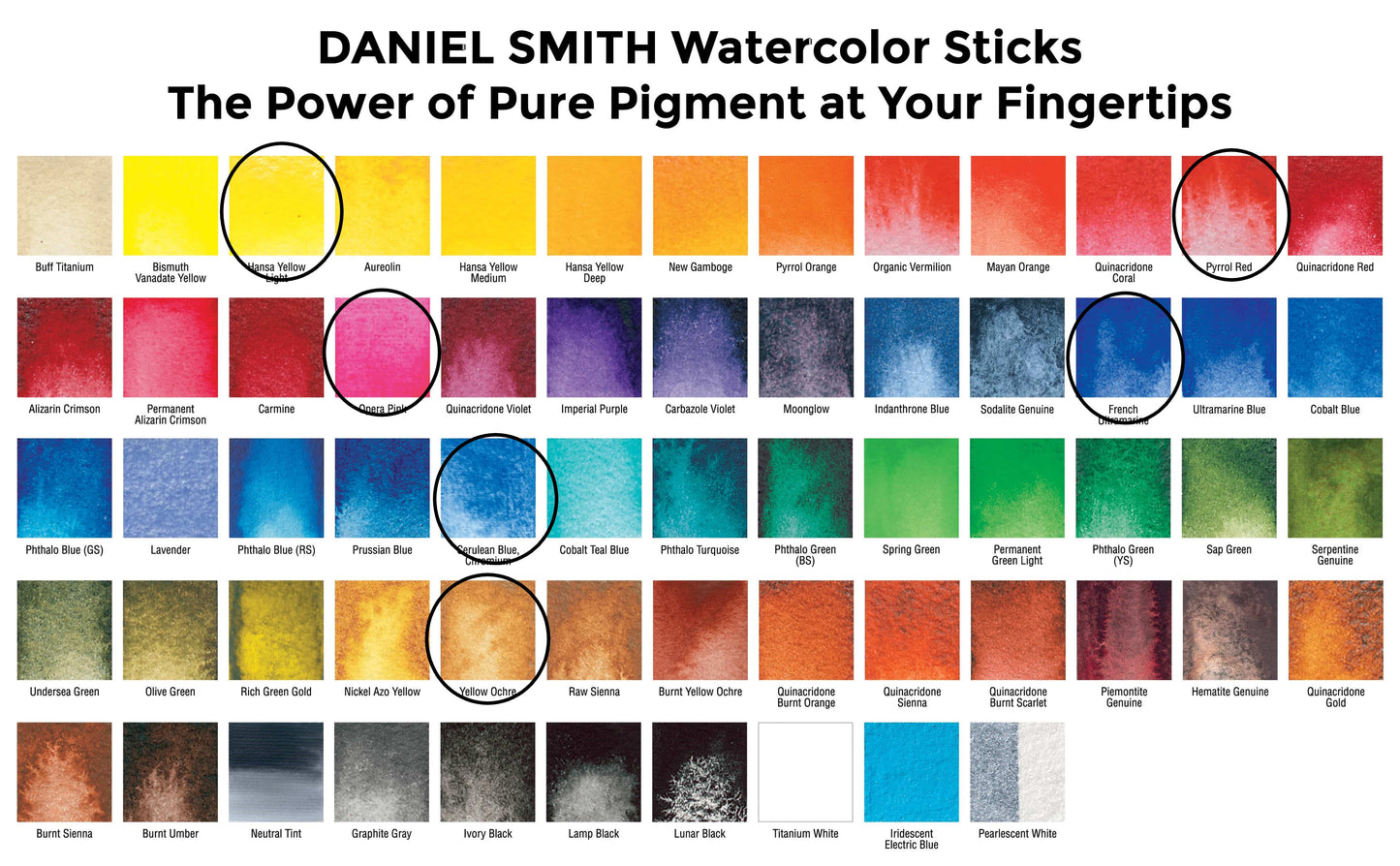 "The Hazel" Daniel Smith Watercolor Sticks (with bonus pouch)