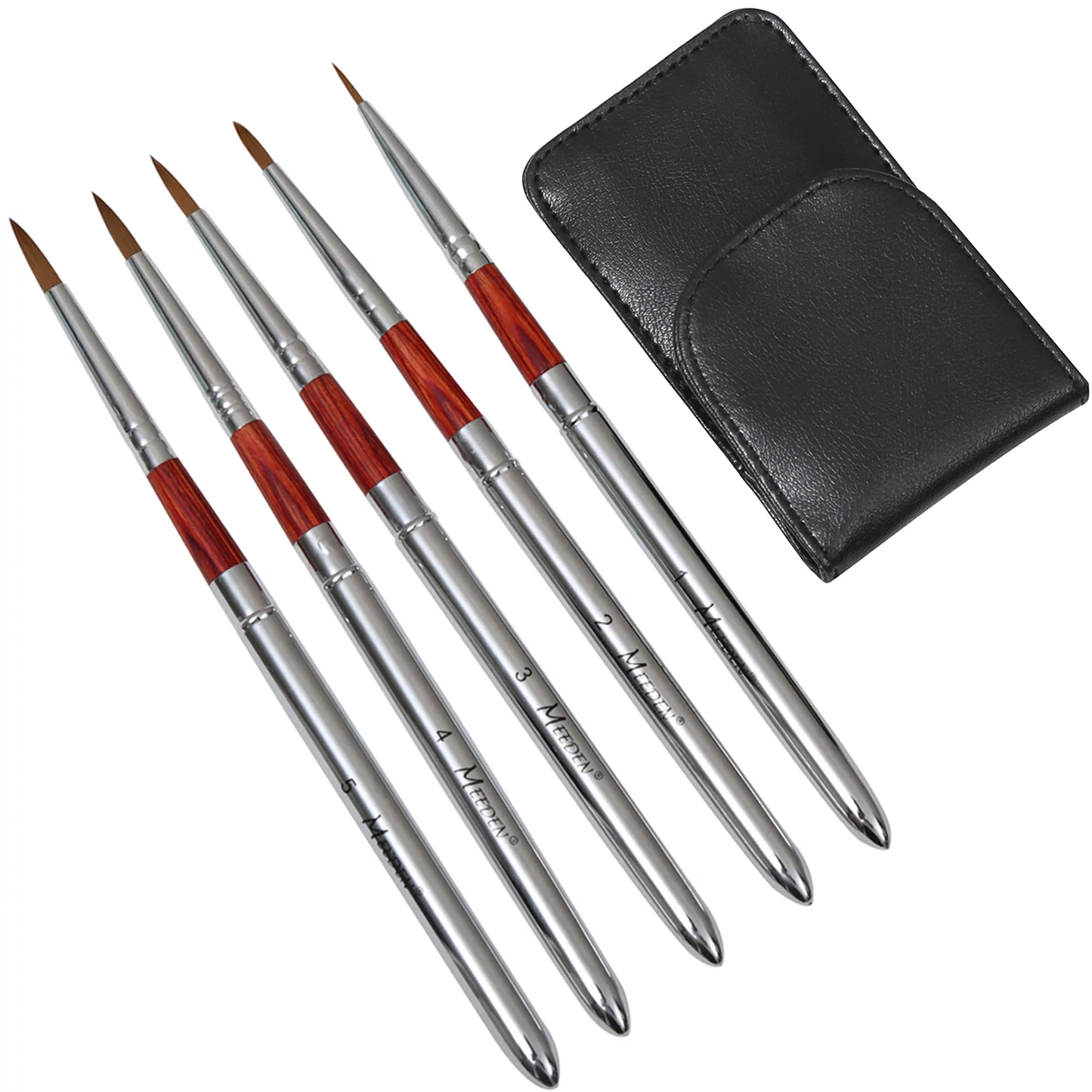 Travel Set of Brushes: 5 Round with case