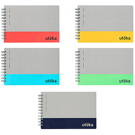 Utoka Compact Wire-Bound Notebook 6" x 4.2" 90sheets with 4mm grid