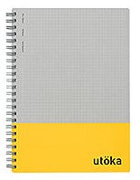 A5 Utoka Wire-Bound Notebook 5.8" x 8.3" 90sheets with 4mm grid