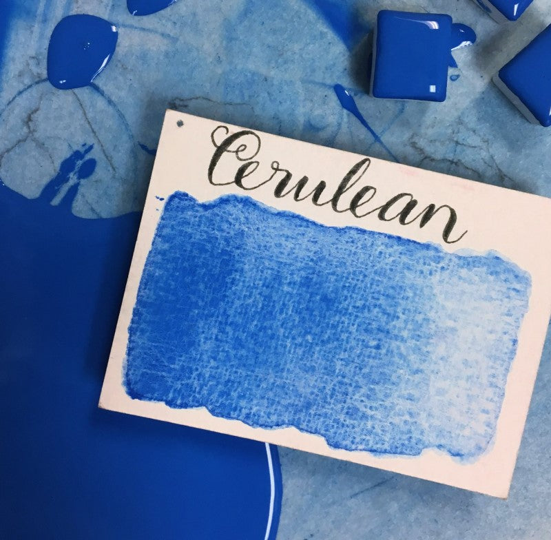 Cerulean Half Pan Watercolor: Stoneground Paint Co.