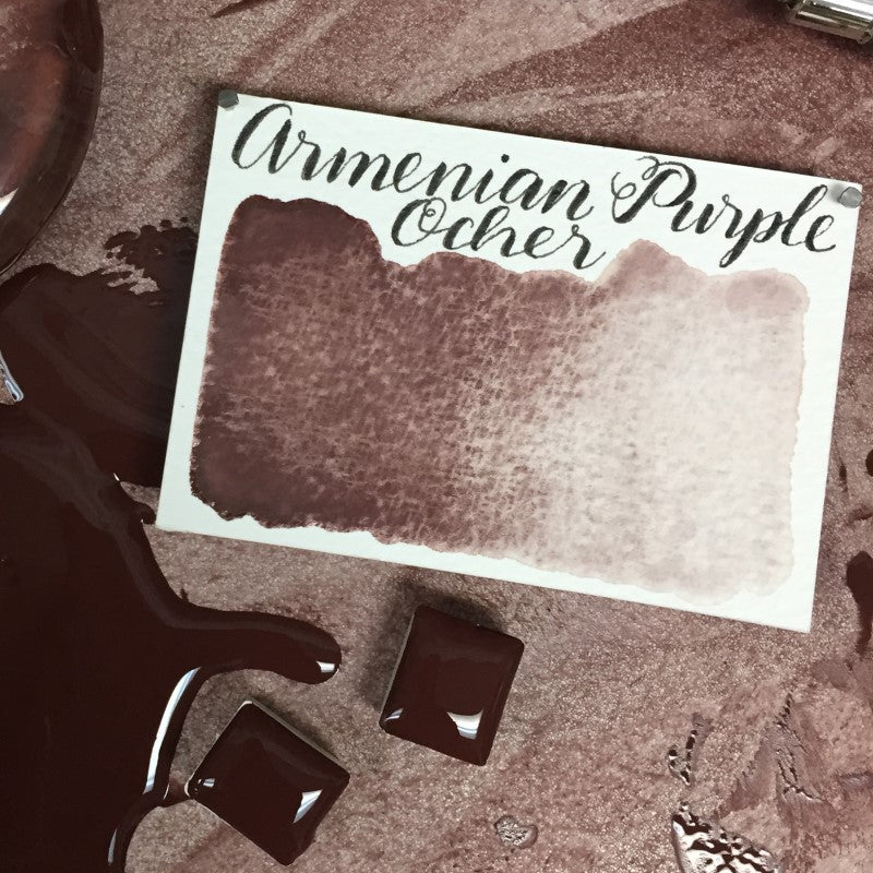 Armenian Purple Ochre Half Pan Watercolor: Stoneground Paint Co.