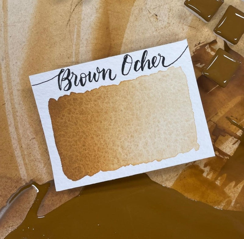 Brown Ochre Half Pan Watercolor: Stoneground Paint Co.