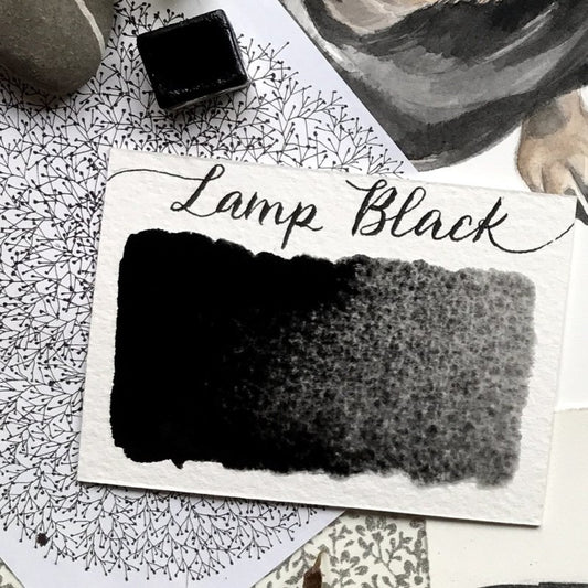 Lamp Black Half Pan Watercolor: Stoneground Paint Co.