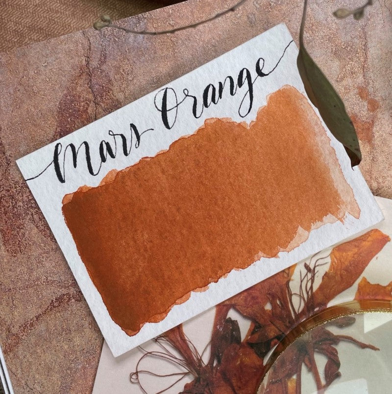 Mars Orange Half Pan Watercolor: Stoneground Paint Co.