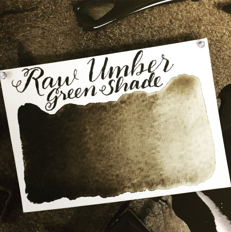 Raw Umber Green Shade Half Pan Watercolor: Stoneground Paint Co.