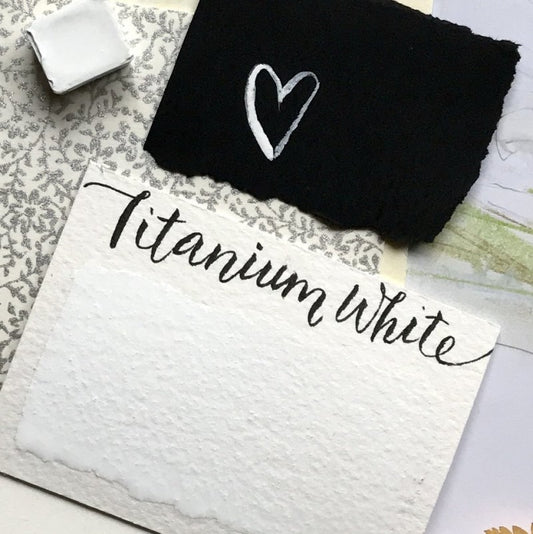 Titanium White Half Pan Watercolor: Stoneground Paint Co.