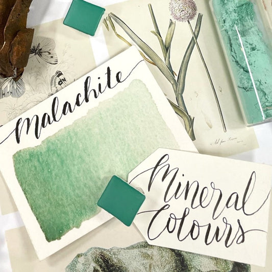 Malachite Half Pan Watercolor: Stoneground Paint Co.