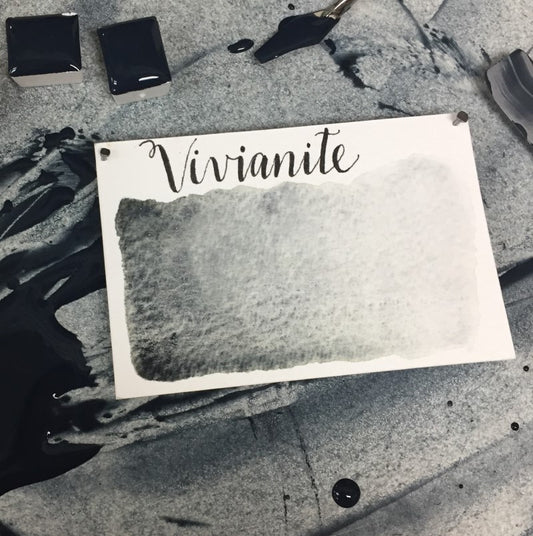 Vivianite Half Pan Watercolor: Stoneground Paint Co.