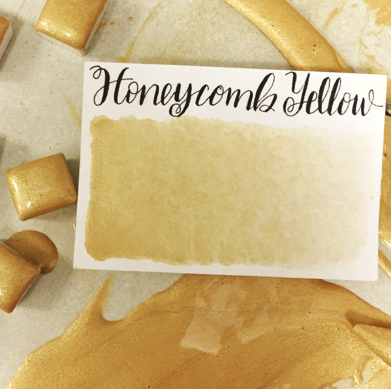 Honeycomb (Pearlescent) Half Pan Watercolor: Stoneground Paint Co.
