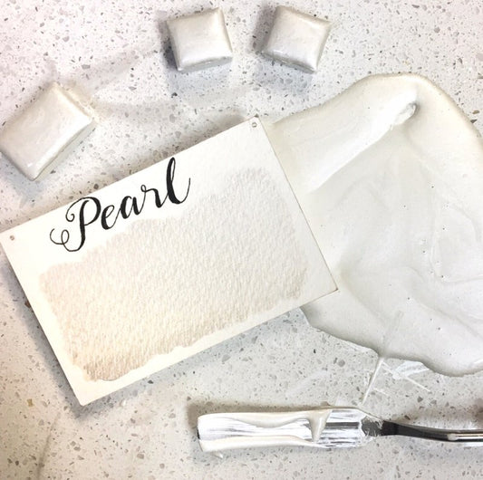 Pearl (Pearlescent) Half Pan Watercolor: Stoneground Paint Co.
