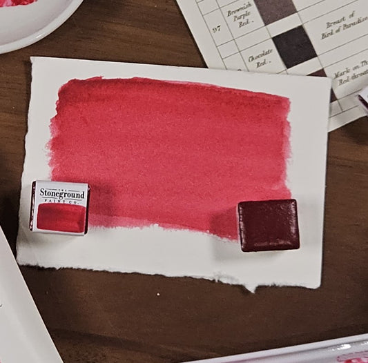 Alizarin Crimson Hue Half Pan Watercolor: Stoneground Paint Co.