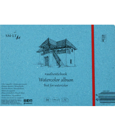 Watercolor Album #authenticbook- 12 pages (9 5/8" x 6 7/8")
