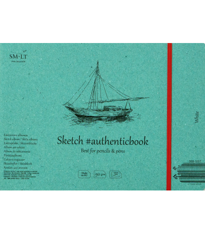 White Sketch Pad #authenticbook - 32 pages (9 5/8" x 6 7/8")