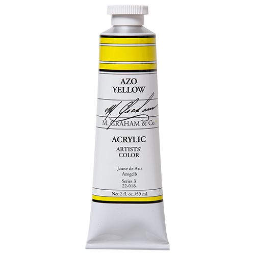 Azo Yellow 2oz (59ml) Acrylic Paint Tube